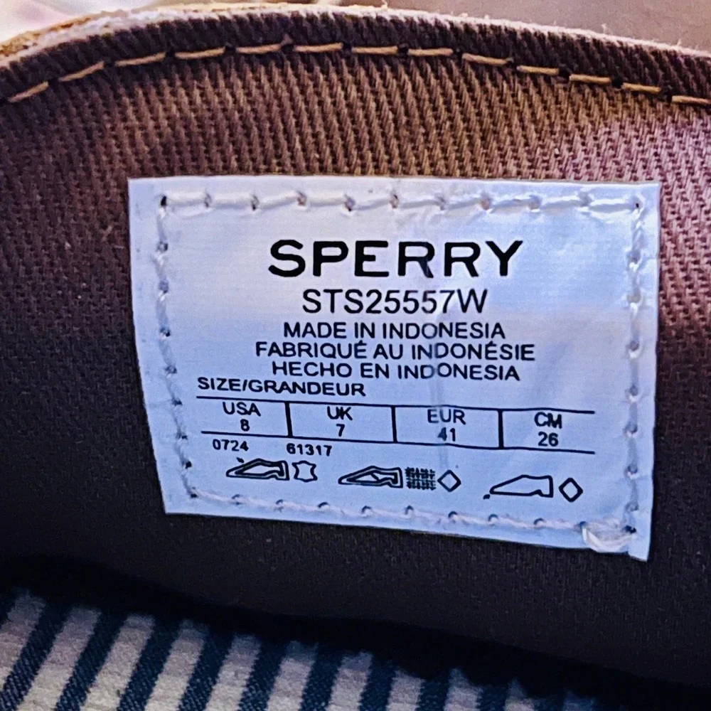 Sperry Top Sider Auth Original 2 Eye Boat Shoe Men 8 Wide Brown Leather Nautical